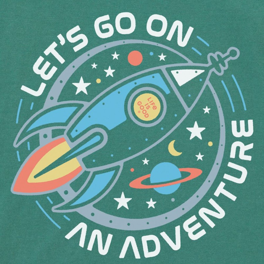 Kids Life is Good Graphic Tees | Kids Let'S Go On An Adventure Crusher Tee Spruce Green