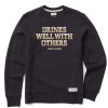 Men Life is Good Sweatshirts & Hoodies | Men'S Drinks Well With Others Pub Script Simply True Fleece Crew Jet Black