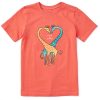 Kids Life is Good Graphic Tees | Kids Giraffe Heart Crusher Tee Mango Orange