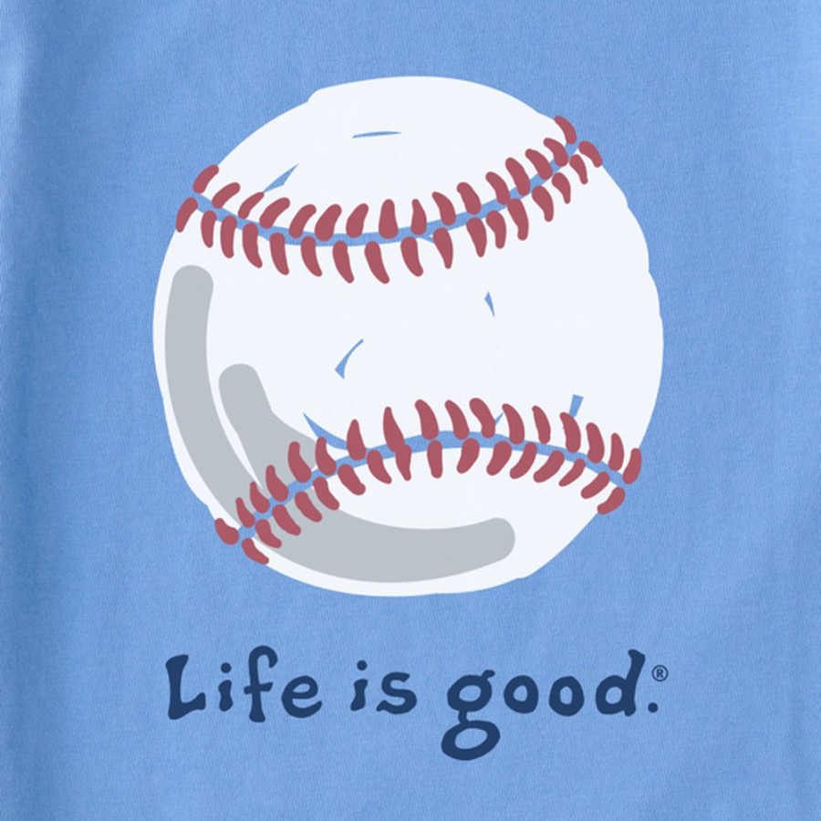 Kids Life is Good Graphic Tees | Kids Baseball Crusher Tee Cornflower Blue