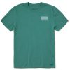 Men Life is Good Graphic Tees | Men'S Vintage Lake Scene Crusher Tee Spruce Green