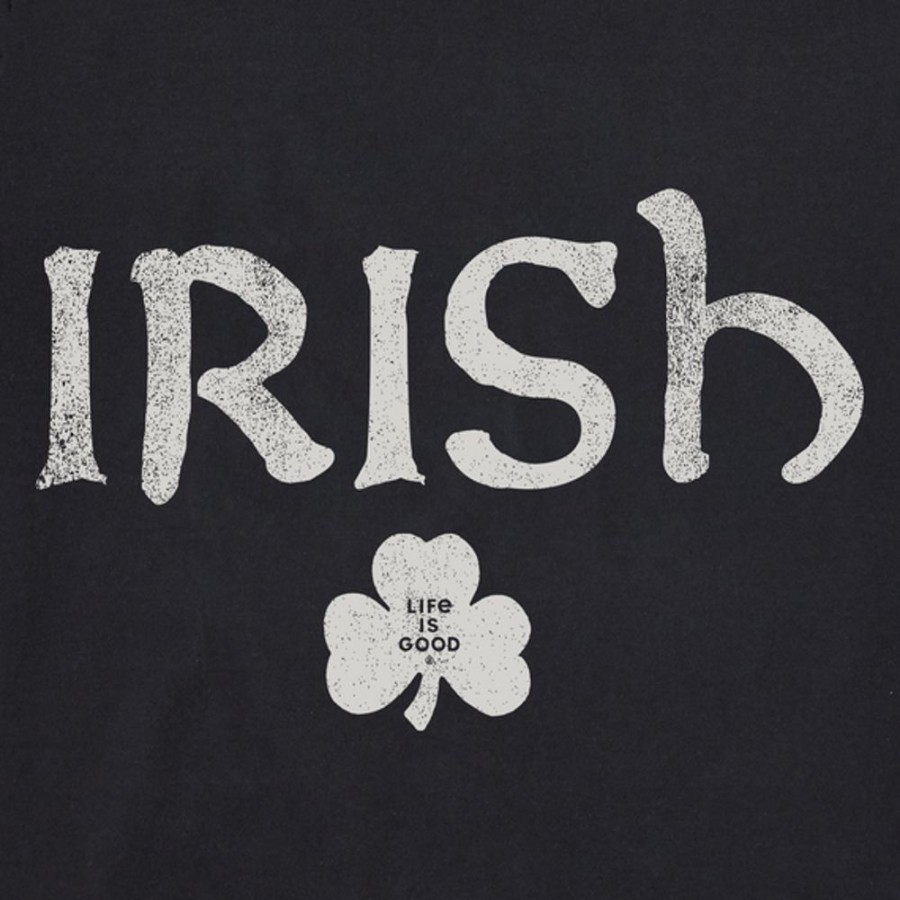 Women Life is Good Graphic Tees | Women'S Irish Clover Crusher Tee Jet Black