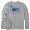 Men Life is Good Graphic Tees | Men'S Macro Micro Dogscape Long Sleeve Crusher Tee Heather Gray