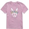 Kids Life is Good Graphic Tees | Kids Be Hoppy Flower Crown Crusher Tee Violet Purple