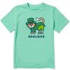 Kids Life is Good Graphic Tees | Kids Cat Lucky Leprechaun Crusher Tee Spearmint Green