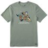 Men Life is Good Graphic Tees | Men'S Sometimes Nothing Jake & Rocket Short Sleeve Tee Moss Green