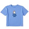 Women Life is Good Boxy Tees | Women'S Clean Bear With Me Boxy Crusher Tee Cornflower Blue