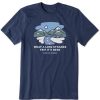 Men Life is Good Graphic Tees | Men'S Long Strange Trip Snowy Mountains Crusher Tee Darkest Blue