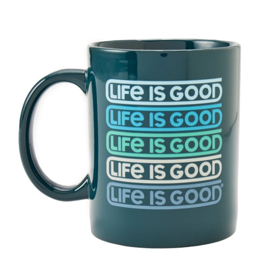 Home Life is Good Mugs | Retro Stack Life Is Good Jake'S Mug Spruce Green