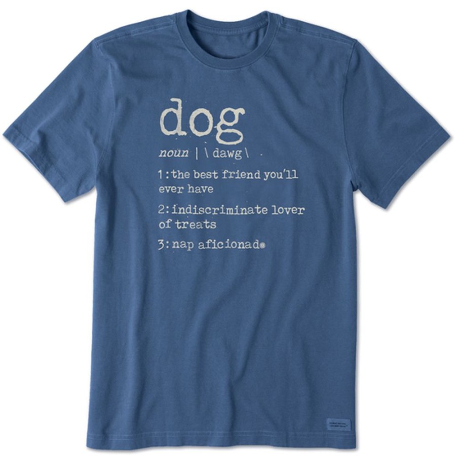 Men Life is Good Graphic Tees | Men'S Dog Defined Short Sleeve Tee Vintage Blue