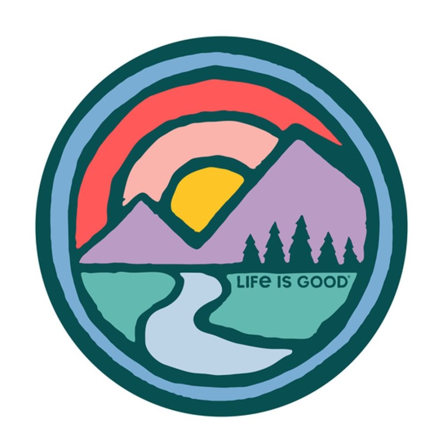 Home Life is Good Stickers & Magnets | Sunset Breathe Circle Magnet Spruce Green