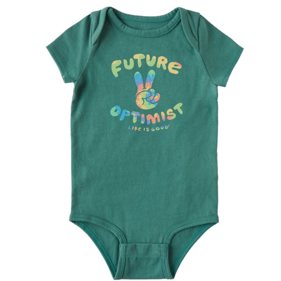 Kids Life is Good | Baby Future Optimist Crusher Bodysuit Spruce Green