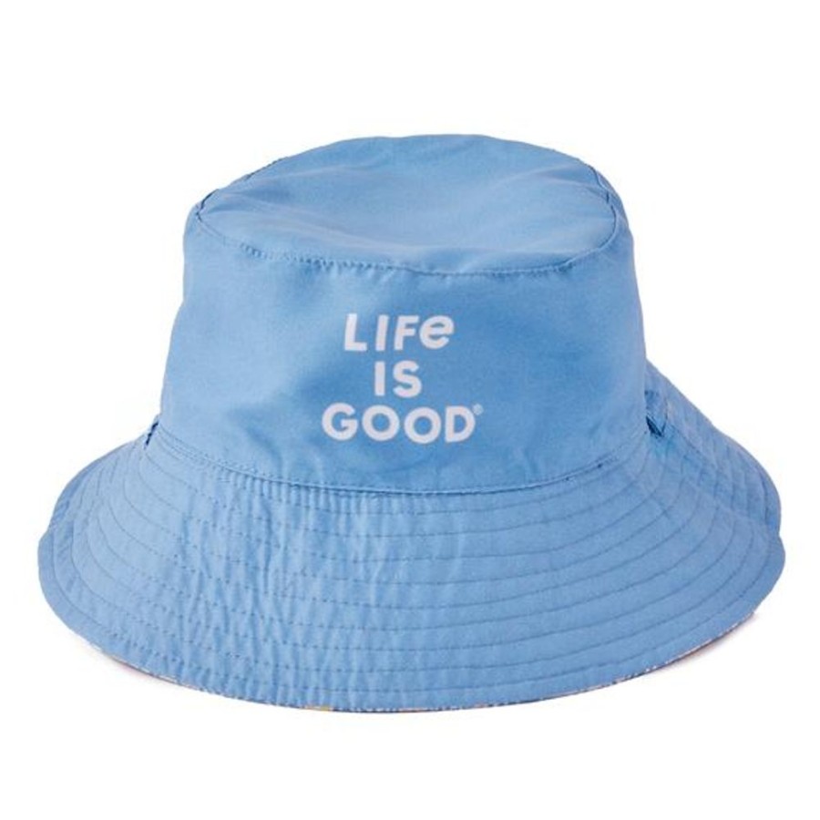 Women Life is Good Hats | Toddler Flower Doodle Pattern Made In The Shade Bucket Hat Cornflower Blue