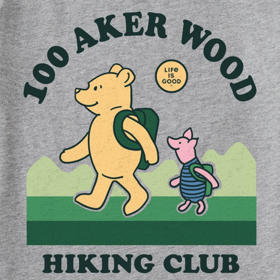 Kids Life is Good Graphic Tees | Kids Vintage 100 Aker Hiking Club Winnie Crusher Tee Heather Gray