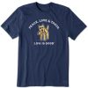 Men Life is Good Graphic Tees | Men'S Rocket Peace Love And Tacos Crusher Tee Darkest Blue