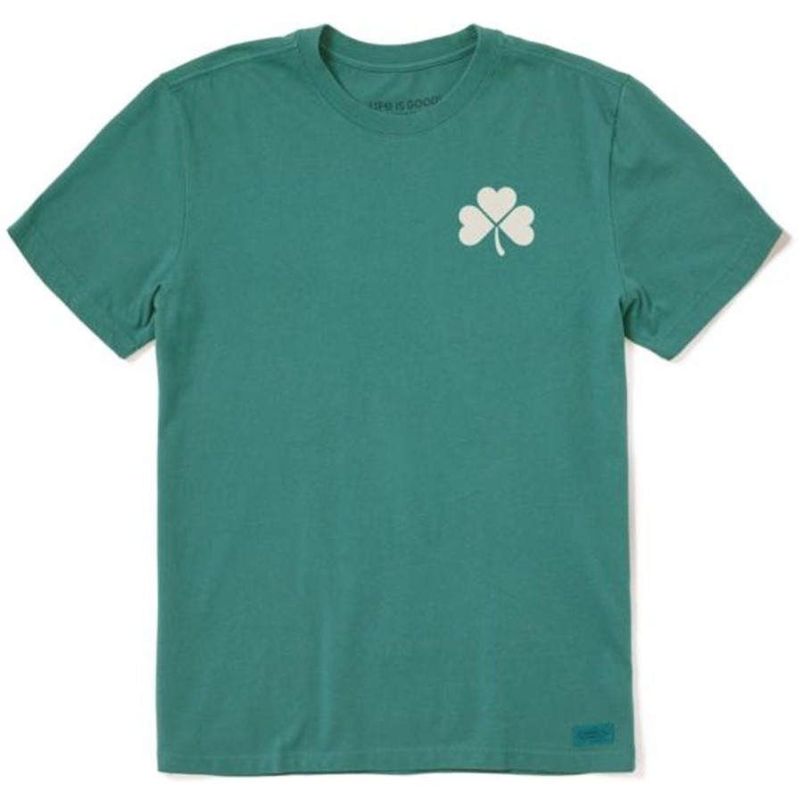 Men Life is Good Graphic Tees | Men'S Clean Clover Crusher Tee Spruce Green