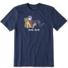 Men Life is Good Graphic Tees | Men'S Vintage Dog Dad Jake & Rocket Lean Short Sleeve Tee Darkest Blue