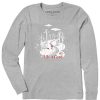 Women Life is Good Graphic Tees | Women'S Nostalgic Winter Day Long Sleeve Crusher Tee Heather Gray