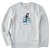 Women Life is Good Sweatshirts & Hoodies | Women'S Snowy Adirondack Bernese Simply True Fleece Crew Light Heather Gray