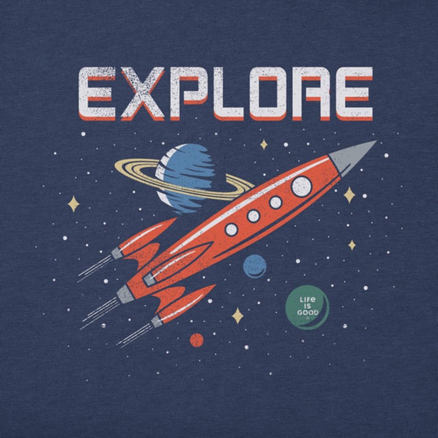 Kids Life is Good Graphic Tees | Kids Explore Saturn Crusher Tee Darkest Blue