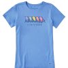 Women Life is Good Graphic Tees | Women'S Tie Dye Beach Chairs Short Sleeve Tee Cornflower Blue