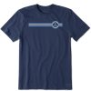 Men Life is Good Graphic Tees | Men'S Clean Stripe Lig Coin Short Sleeve Tee Darkest Blue