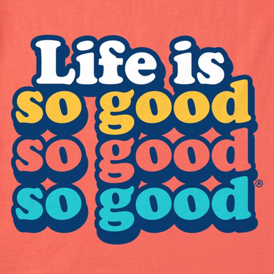 Kids Life is Good Graphic Tees | Kids Clean Life Is So So So Good Crusher Tee Mango Orange