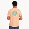 Men Life is Good Graphic Tees | Men'S Happiness Sunset Waves Active Tee Canyon Orange