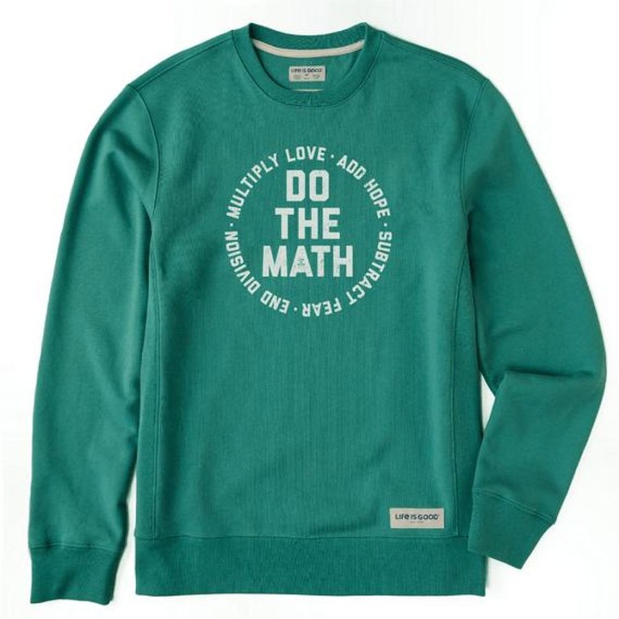 Men Life is Good Sweatshirts & Hoodies | Men'S Lig Do The Math Simply True Fleece Crew Spruce Green