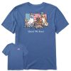 Men Life is Good Graphic Tees | Men'S Storybook United We Stand Dogs Short Sleeve Tee Vintage Blue