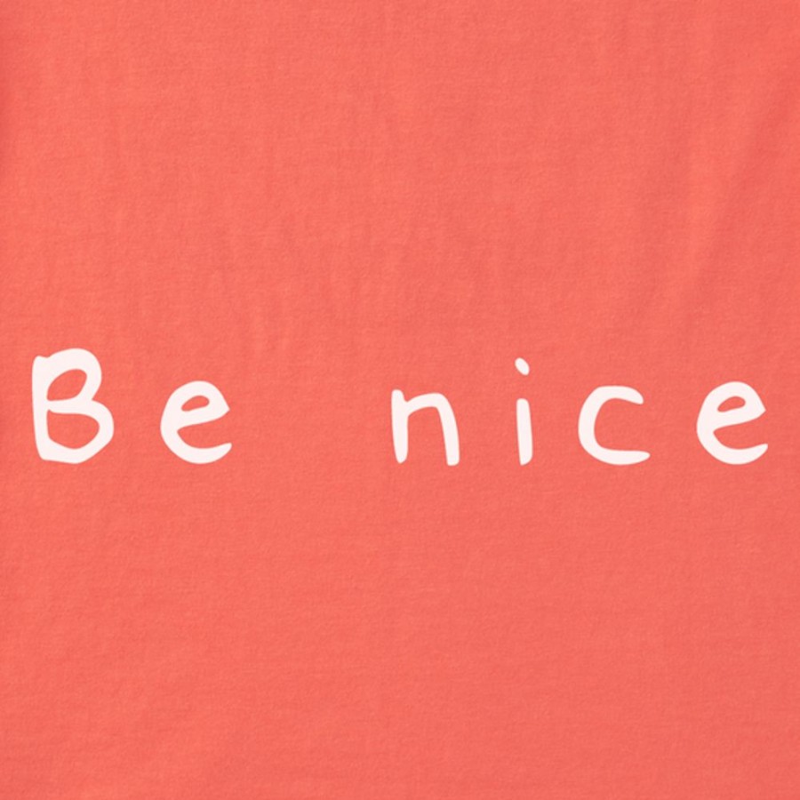 Women Life is Good Graphic Tees | Women'S Wordsmith Quirky Be Nice Crusher Tee Mango Orange