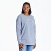 Women Life is Good Crusher-Flex Apparel | Women'S Everything Is Different Crusher-Flex Oversized Crew Stone Blue