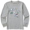 Kids Life is Good Graphic Tees | Kids Quicky Bear Ski Vista Long Sleeve Crusher Tee Heather Gray