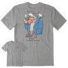 Men Life is Good Graphic Tees | Men'S Quirky Stormy Seas Salty Sailor Short Sleeve Tee Heather Gray