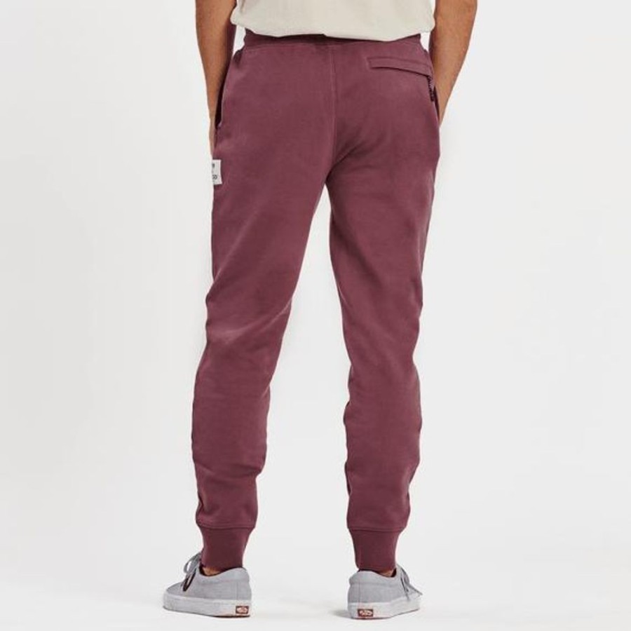 Men Life is Good Lounge & Sleepwear | Men'S Solid Simply True Fleece Jogger Mahogany Brown