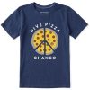 Kids Life is Good Graphic Tees | Kids Give Pizza Chance Crusher Tee Darkest Blue