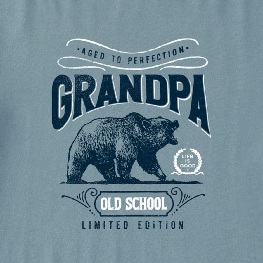 Men Life is Good Sweatshirts & Hoodies | Men'S Aged To Perfection Grandpa Simply True Fleece Hoodie Smoky Blue