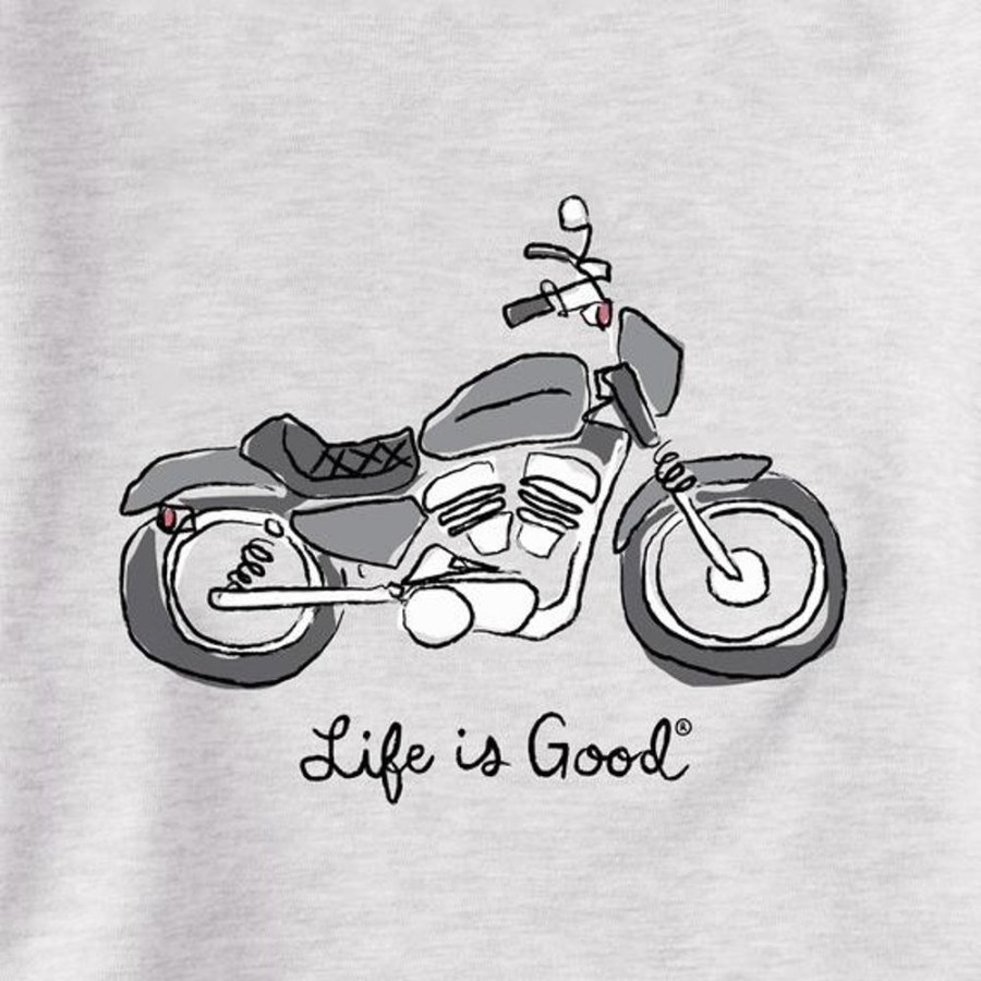 Men Life is Good Sweatshirts & Hoodies | Men'S Quirky Motorcycle Simply True Fleece Hoodie Light Heather Gray