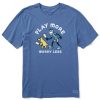 Men Life is Good Graphic Tees | Men'S Vintage Jake & Rocket Play Pickleball Short Sleeve Tee Vintage Blue