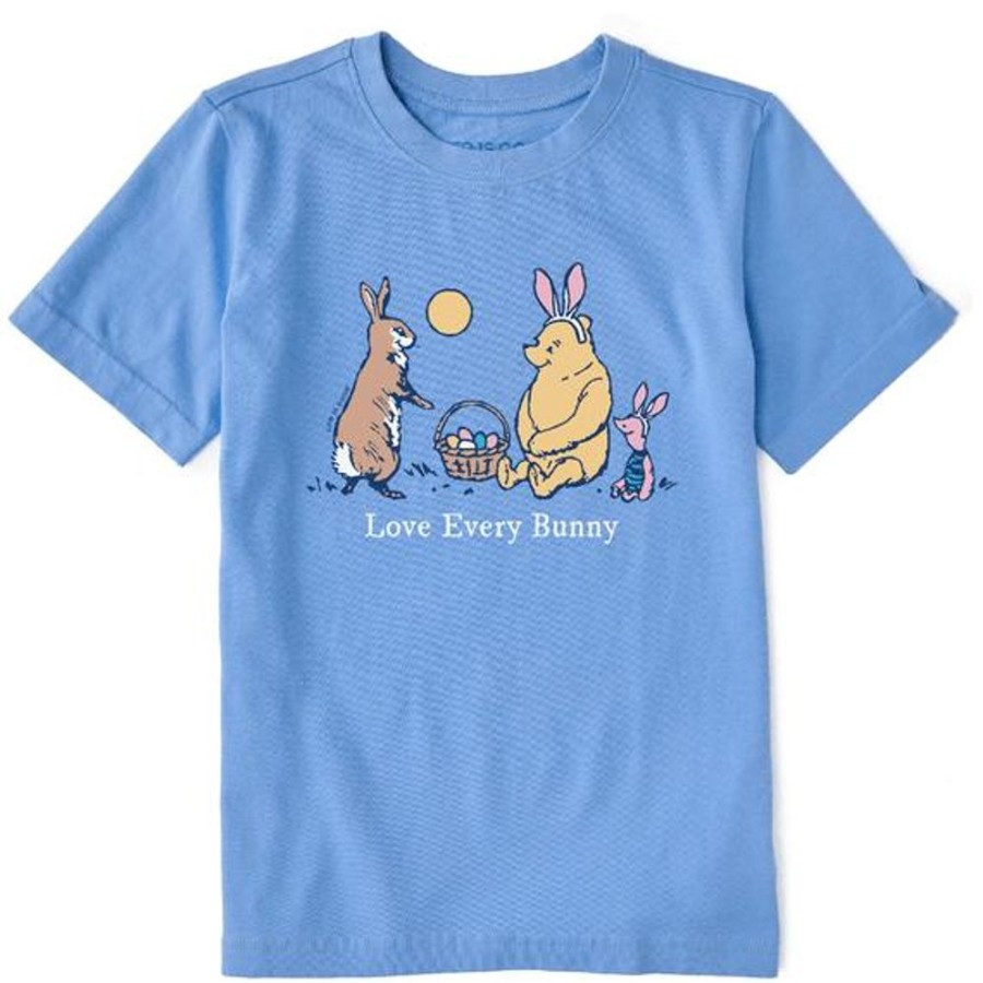 Kids Life is Good Graphic Tees | Kids Winnie Love Every Bunny Crusher Tee Cornflower Blue