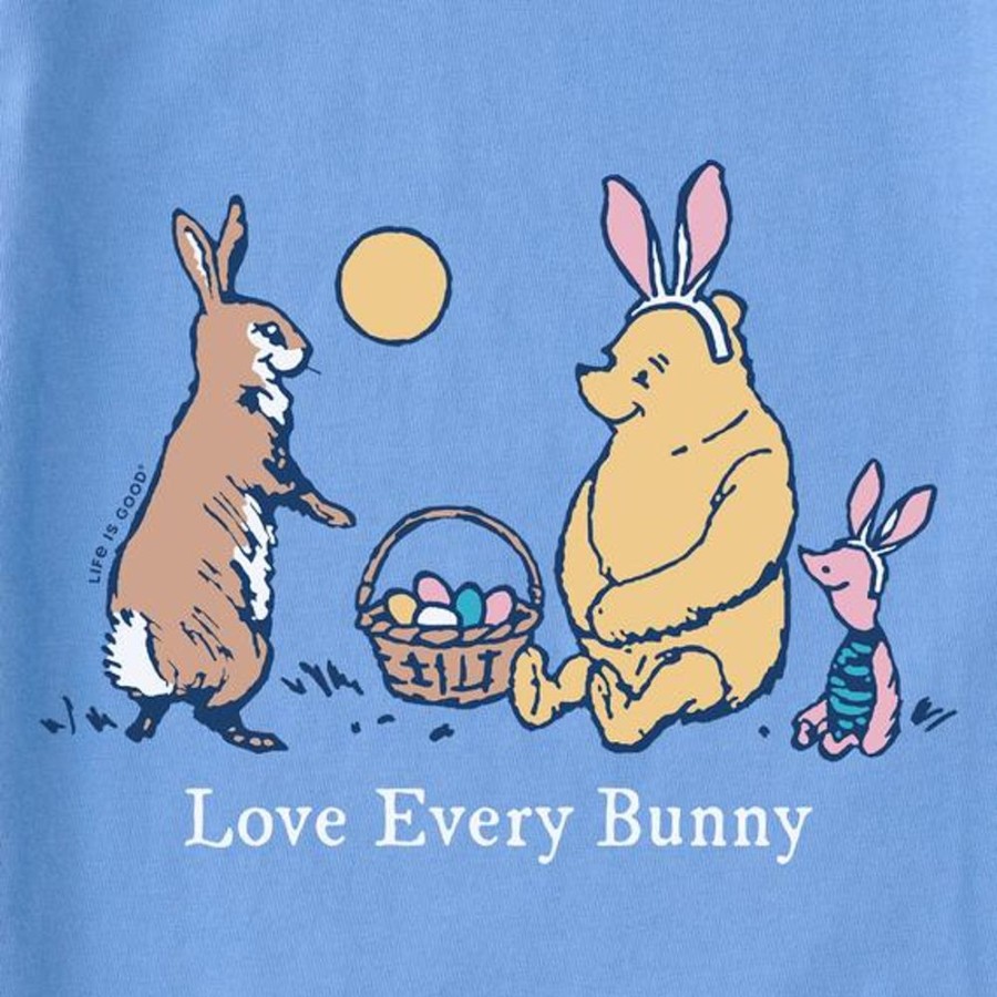 Kids Life is Good Graphic Tees | Kids Winnie Love Every Bunny Crusher Tee Cornflower Blue