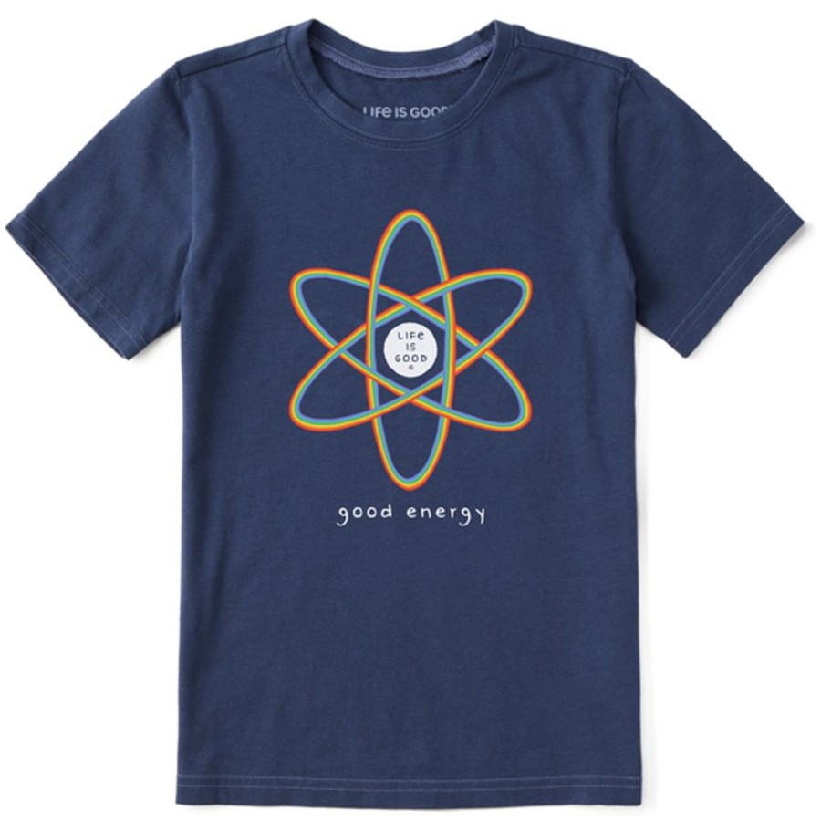 Kids Life is Good Graphic Tees | Kids Atomic Good Energy Crusher Tee Darkest Blue