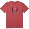 Men Life is Good Graphic Tees | Men'S Keep It Simple Peace Hammock Short Sleeve Tee Faded Red