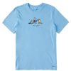 Men Life is Good Graphic Tees | Men'S Vintage Jake & Rocket Ice Cream Crusher Tee Cool Blue