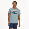 Men Life is Good Active & Slub Tops | Men'S Happiness Sun And Waves Textured Slub Tee Smoky Blue