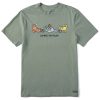 Men Life is Good Graphic Tees | Men'S Vintage Come To Play Al Crusher Tee Moss Green