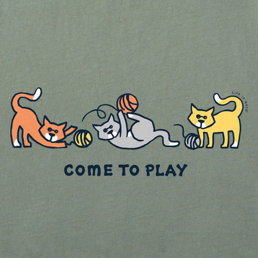 Men Life is Good Graphic Tees | Men'S Vintage Come To Play Al Crusher Tee Moss Green