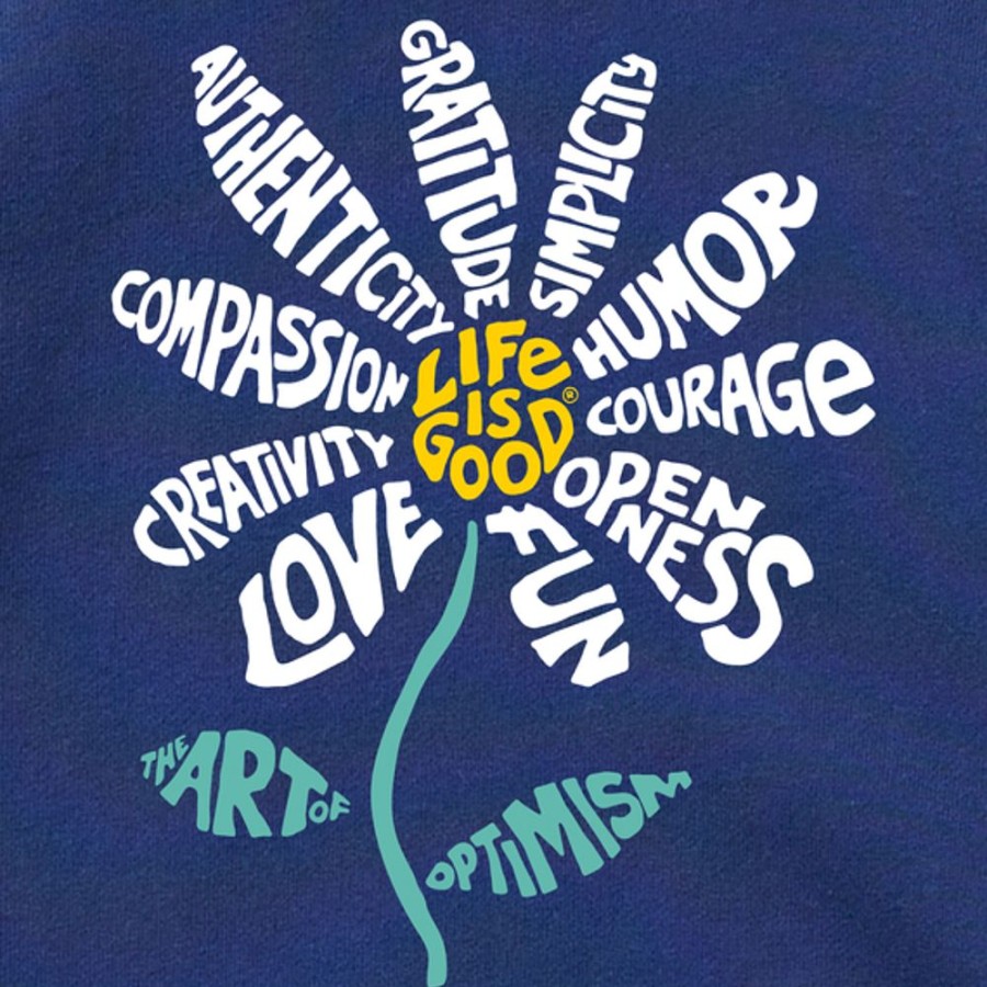 Women Life is Good Sweatshirts & Hoodies | Women'S Superpowers Daisy Simply True Fleece Crew Darkest Blue