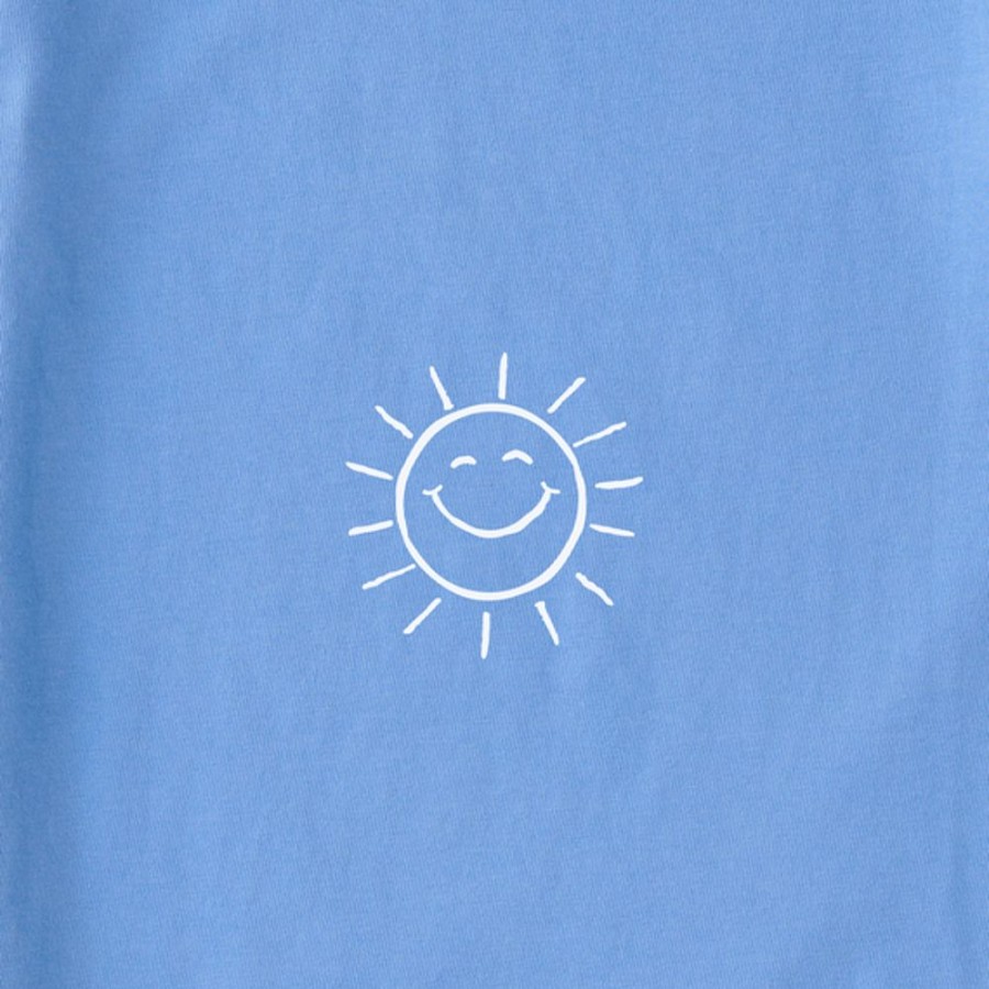 Women Life is Good Sweatshirts & Hoodies | Women'S Naive Lil' Happy Sunshine Simply True Fleece Crew Cornflower Blue