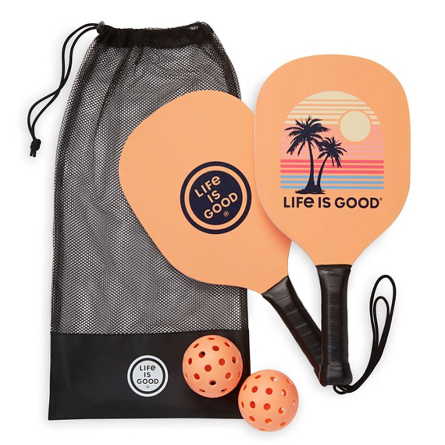 Home Fit for Life Pickleball | Life Is Good Sunset Pickleball Set Canyon Orange